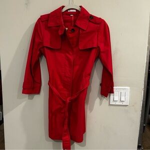 Gap lightweight raspberry pink cotton blend trench coat size XS